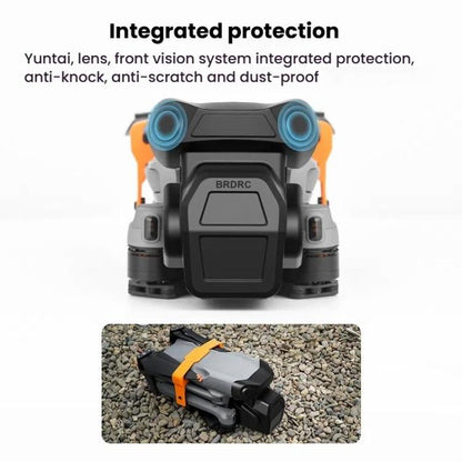 For DJI Air 3S BRDRC Lens Protective Cover Dustproof Anti-Knock Fixed Clip Gimbal Protector(Frosted Black) by BRDRC