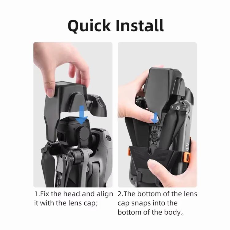 For DJI Air 3S BRDRC Lens Protective Cover Dustproof Anti-Knock Fixed Clip Gimbal Protector(Frosted Black) by BRDRC