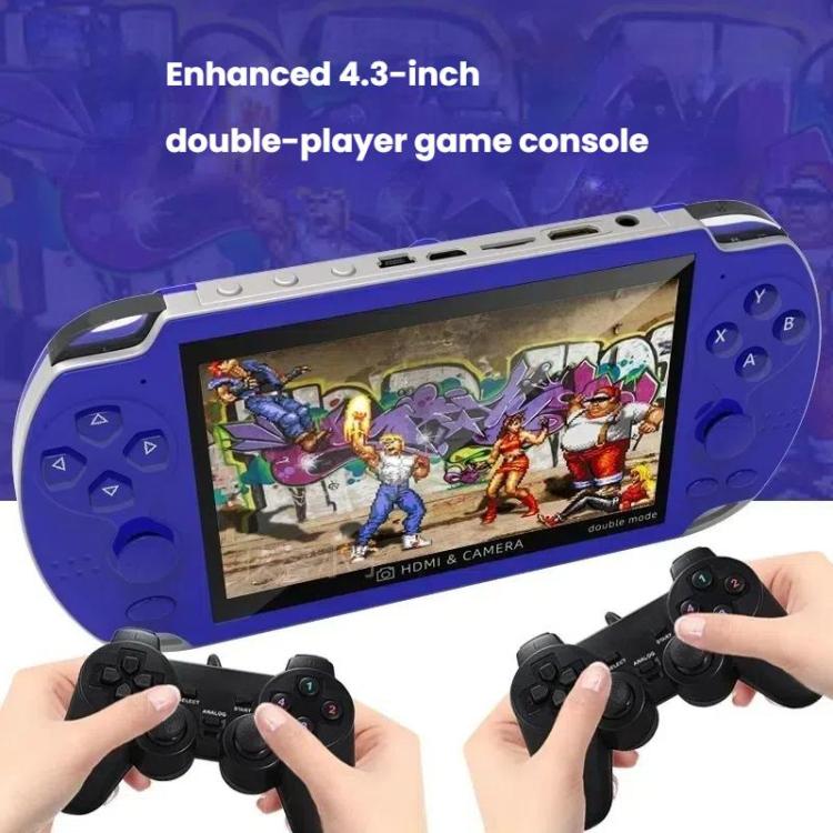 A3 4.3-Inch Handheld Game Console With Camera Supports Dual Handles/TV Output/10 Simulators Built In 8G(Blue) by bashfashion