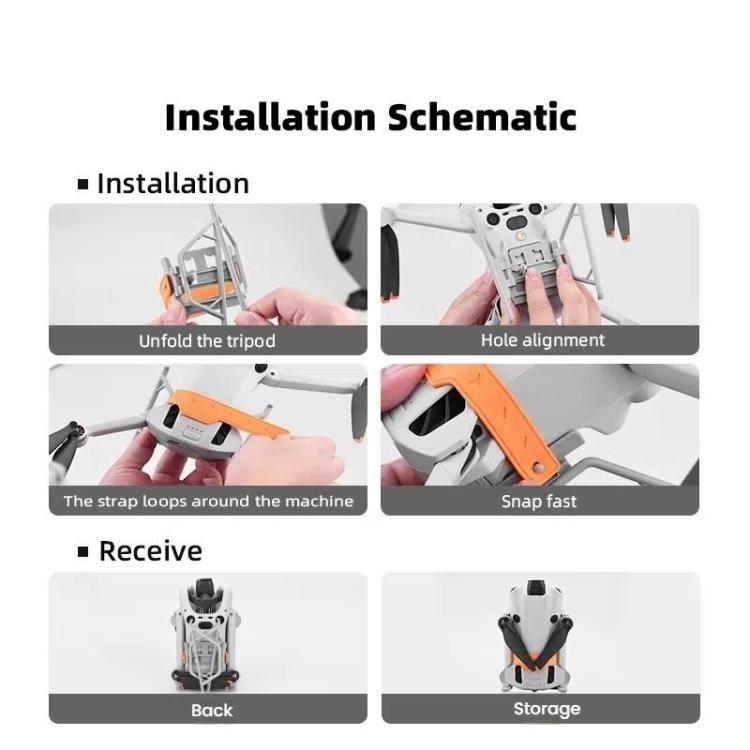 For DJI Mini 4 Pro BRDRC Booster Landing Gear Folding Strap Kickstand(Gray) by BRDRC