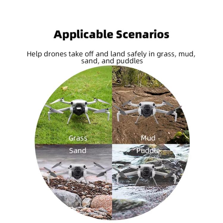 For DJI Mini 4 Pro BRDRC Booster Landing Gear Folding Strap Kickstand(Gray) by BRDRC