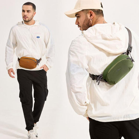 WEPOEWR Men Chest Bag Personalized Commuter Shoulder Bag Mobile Phone Waist Pack(Green) by WEPOEWR