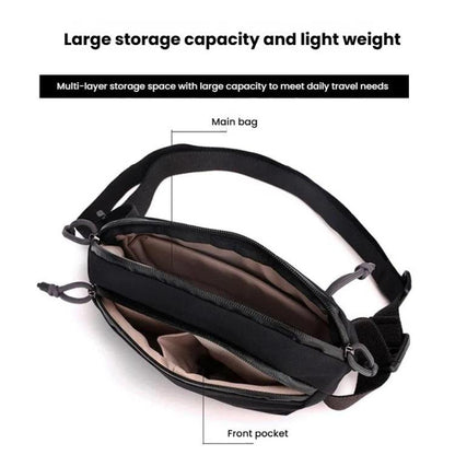 WEPOEWR Men Chest Bag Personalized Commuter Shoulder Bag Mobile Phone Waist Pack(Brown) by WEPOEWR