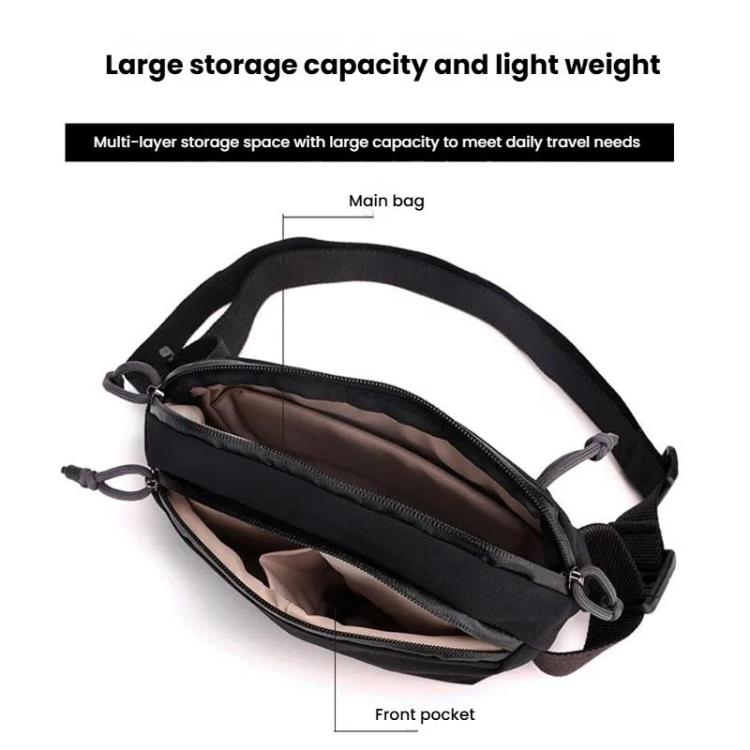 WEPOEWR Men Chest Bag Personalized Commuter Shoulder Bag Mobile Phone Waist Pack(Black) by WEPOEWR