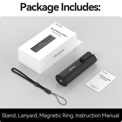 TELESIN P1-HSS-01 Clip Version 3 In 1 Cell Phone Holder Portable Desktop Fixed Bluetooth Remote Control Shooting Support Bracket by TELESIN