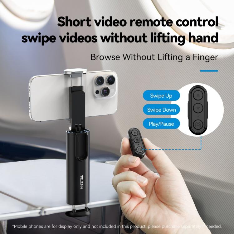 TELESIN P1-HSS-01 Clip Version 3 In 1 Cell Phone Holder Portable Desktop Fixed Bluetooth Remote Control Shooting Support Bracket by TELESIN