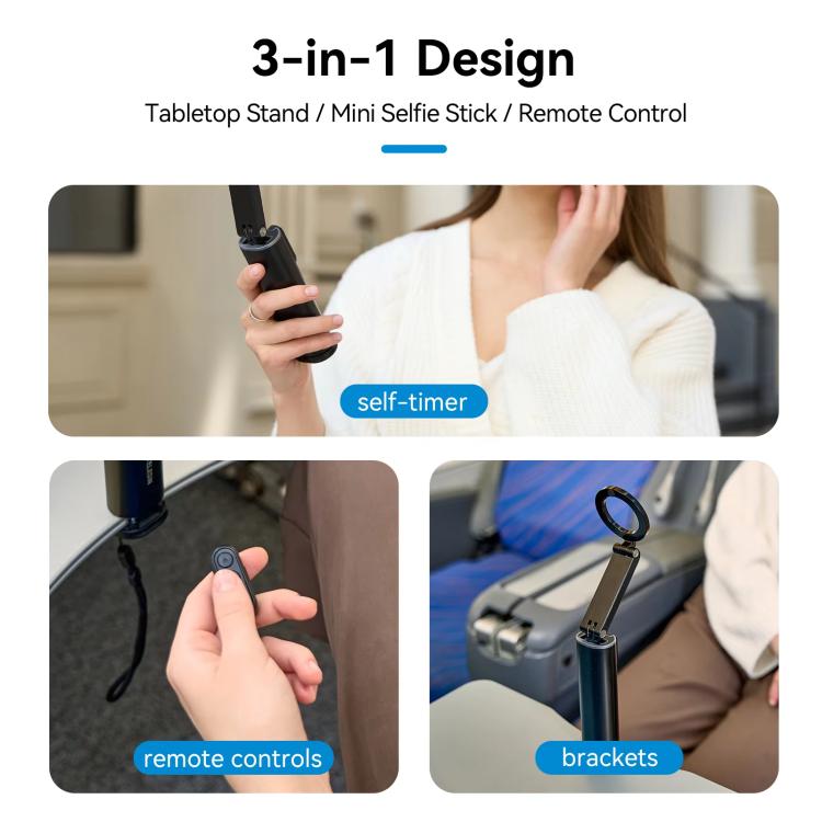 TELESIN P1-HSS-02 Magnet Version Remote Control Travel Photo Cell Phone Holder Desktop Fixed Lazy Magnetic Holder by TELESIN