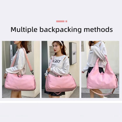 Yoga Gym Bag Handheld Luggage Bag Large Capacity Wear-resistant Travel Bag(Pink) by bashfashion