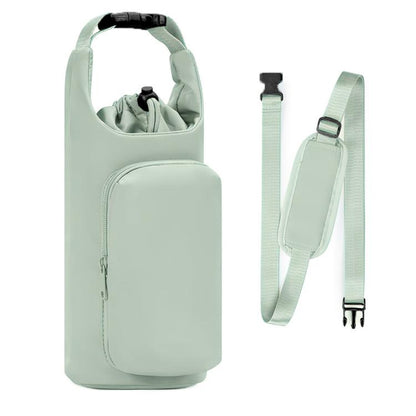 Oxford Cloth Outdoor Sports Water Bottle Cover Handheld Backpack Portable Thermos Mug Bag(Green) by bashfashion