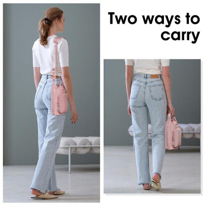 Oxford Cloth Outdoor Sports Water Bottle Cover Handheld Backpack Portable Thermos Mug Bag(Black) by bashfashion