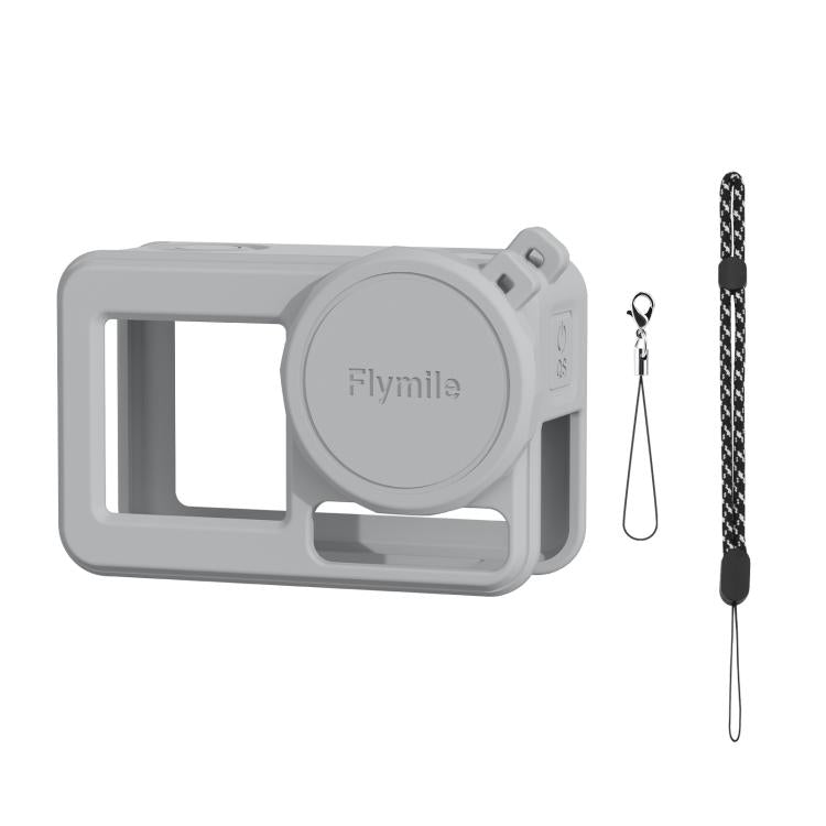 For DJI Osmo Action 3 / 4 / 5 Pro Flymile Silicone Cover Sport Camera Lens Drop Cases(Gray) by Flymile