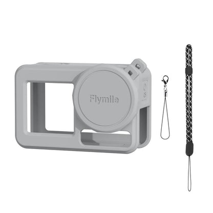 For DJI Osmo Action 3 / 4 / 5 Pro Flymile Silicone Cover Sport Camera Lens Drop Cases(Gray) by Flymile