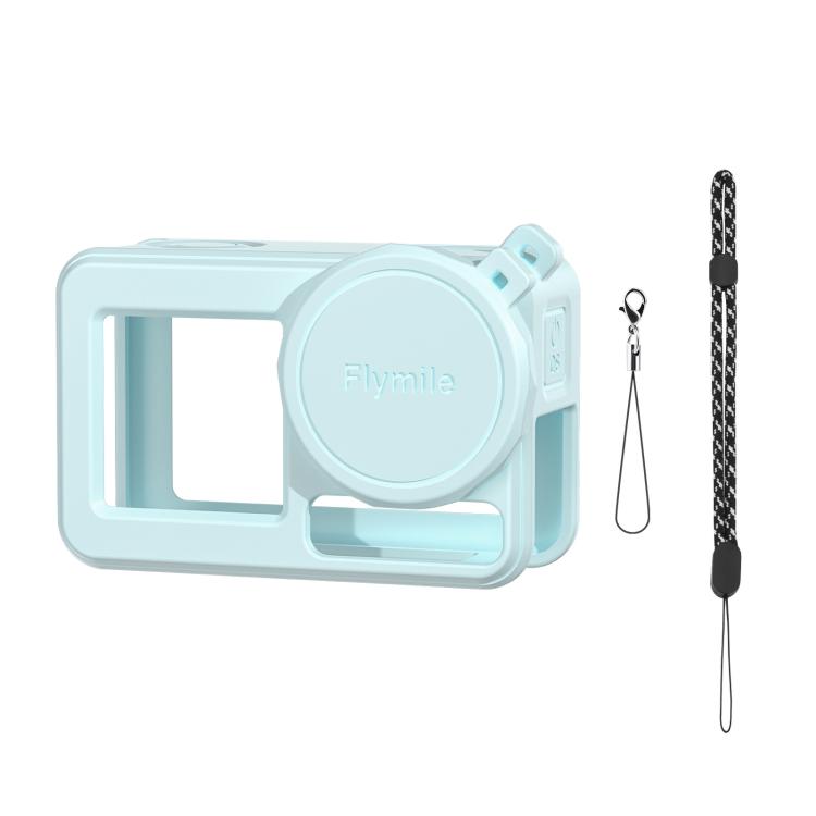 For DJI Osmo Action 3 / 4 / 5 Pro Flymile Silicone Cover Sport Camera Lens Drop Cases(Blue) by Flymile