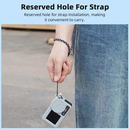 For DJI Osmo Action 3 / 4 / 5 Pro Flymile Silicone Cover Sport Camera Lens Drop Cases(Black) by Flymile