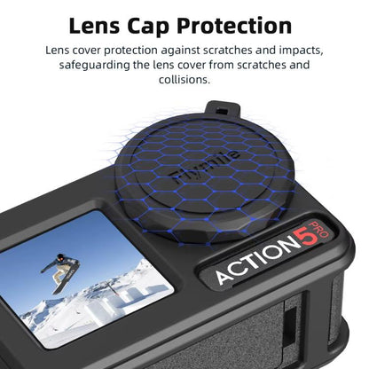 For DJI Osmo Action 3 / 4 / 5 Pro Flymile Silicone Cover Sport Camera Lens Drop Cases(Gray) by Flymile