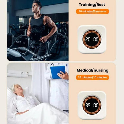 Mini Visual Timer Gravity Sensing Cube Flip Learning Fitness Time Management Timer(White) by bashfashion