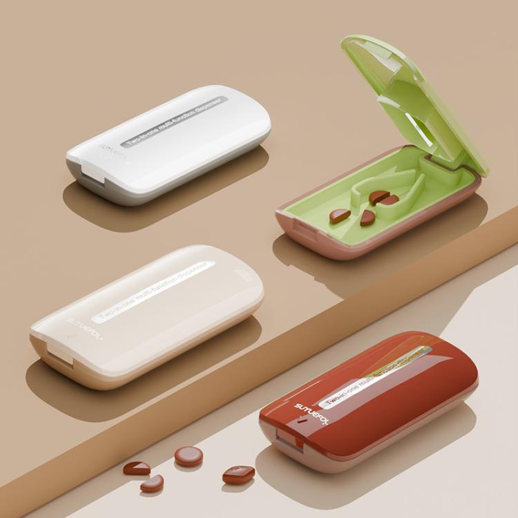 Lightweight Pill Cutter Box Portable Tablet Cutting Dispensing Pill Box(Matcha Green) by bashfashion