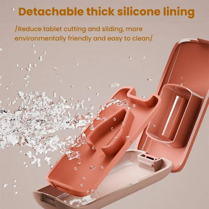 Lightweight Pill Cutter Box Portable Tablet Cutting Dispensing Pill Box(Matcha Green) by bashfashion