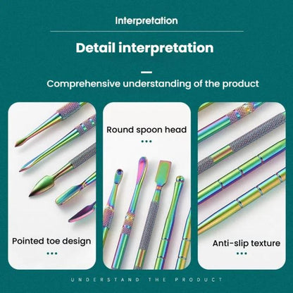 Stainless Steel Soot Spoon Carving Tools, Style: Dual Head 3 Colorful(PVC Bag Single Pack) by bashfashion