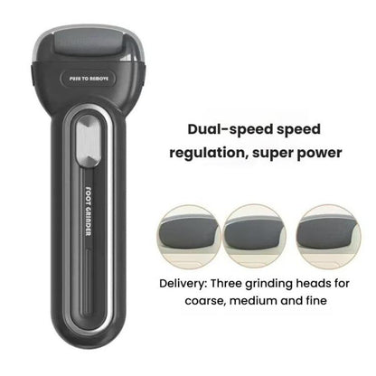 Electric Foot Grinder Dead Skin Callus Remover Foot Care Exfoliator Pedicure Device(Black) by bashfashion