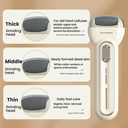 Electric Foot Grinder Dead Skin Callus Remover Foot Care Exfoliator Pedicure Device(Purple) by bashfashion