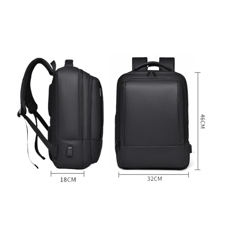 OUMANTU 2103 Large Capacity Multi-Compartment Waterproof Laptop Backpack With USB Port(Black) by OUMANTU