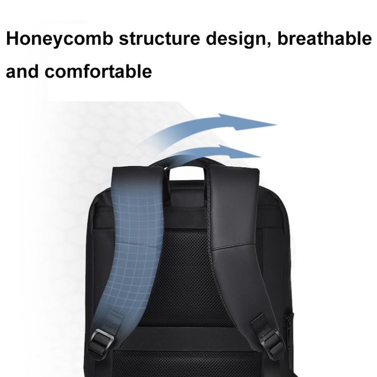 OUMANTU 2103 Large Capacity Multi-Compartment Waterproof Laptop Backpack With USB Port(Black) by OUMANTU