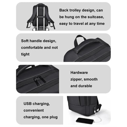 OUMANTU 2103 Large Capacity Multi-Compartment Waterproof Laptop Backpack With USB Port(Black) by OUMANTU