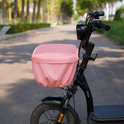 E-bike Basket Sunscreen Cover Hanging Bag Rainproof Cover Storage Bag(Watermelon Red) by bashfashion