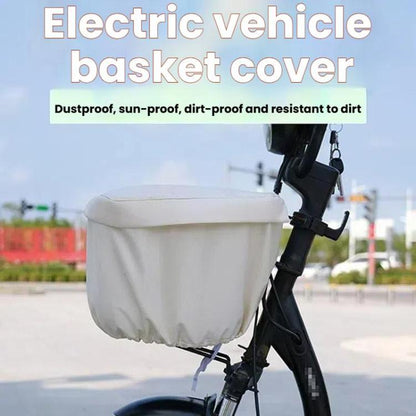 E-bike Basket Sunscreen Cover Hanging Bag Rainproof Cover Storage Bag(Beige) by bashfashion