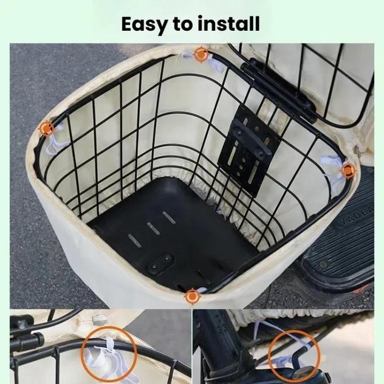 E-bike Basket Sunscreen Cover Hanging Bag Rainproof Cover Storage Bag(Beige) by bashfashion