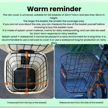 E-bike Basket Sunscreen Cover Hanging Bag Rainproof Cover Storage Bag(Beige) by bashfashion