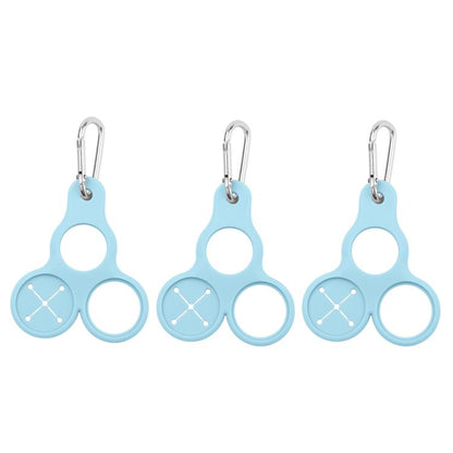 3pcs Outdoor Mountaineering Water Bottle Buckle 3-hole Silicone Towel Portable Holder(Blue) by bashfashion