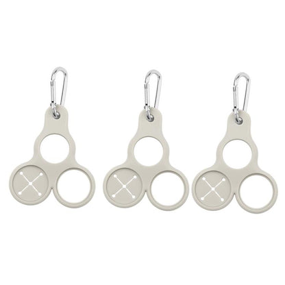 3pcs Outdoor Mountaineering Water Bottle Buckle 3-hole Silicone Towel Portable Holder(Gray) by bashfashion