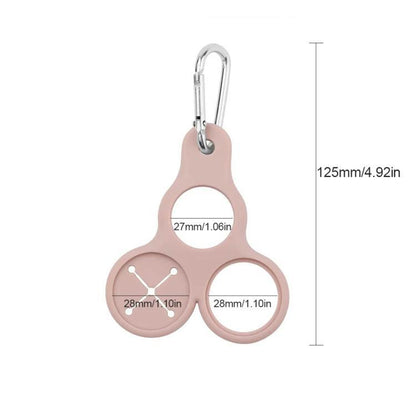 3pcs Outdoor Mountaineering Water Bottle Buckle 3-hole Silicone Towel Portable Holder(Gray) by bashfashion