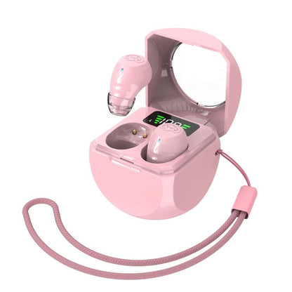 Smart ENC Noise Reduction Mini Bluetooth Earphones With Charging Compartment(Pink) by bashfashion