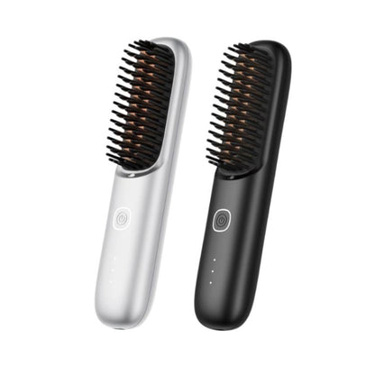 Negative Ion Hair Care Wireless Hair Straightener Portable Straight and Curly Hair Straightener(Black) by bashfashion