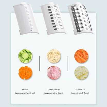 CY-661 3-in-1 Kitchen Multifunctional Roller Electric Vegetable Cutter, Spec: White US Plug by bashfashion