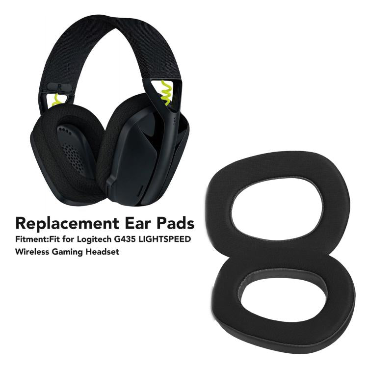 For Logitech G435 Headset 1pair Cool Leather Earpads Earmuffs Sponge Cover(Black) by bashfashion