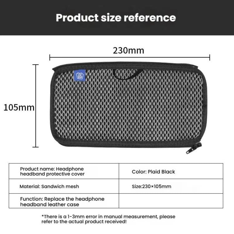 For ASUS ROG Delta S Headphone Head Beam Cover Headband Cushion(White Grid) by bashfashion
