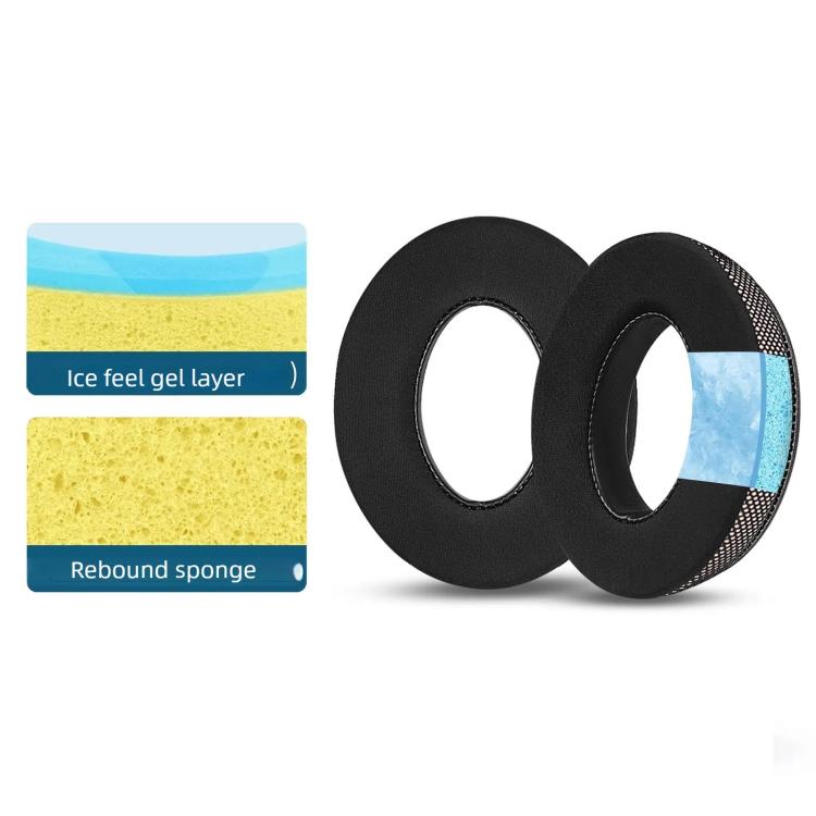 For BOSE QC35 QC45 QC25 Headphone 1pair Gel Ice Earpads Earmuffs Sponge Cover(Blue Net) by bashfashion