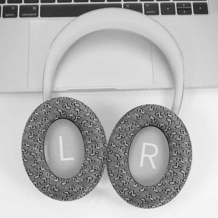 For BOSE NC700 Headphone 1pair Ear Pads Musical Note Design Cloth Ear Cushions(Gray) by bashfashion