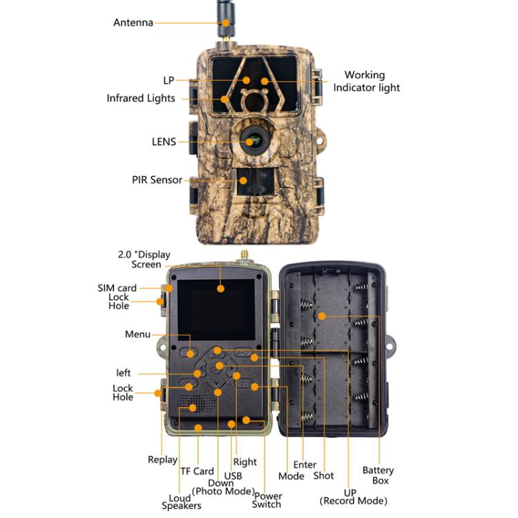 PR801LTE European Version 4G Hunting Camera Night Vision SIM Card HD 8K 60MP Photo Video Hunting Camera by bashfashion