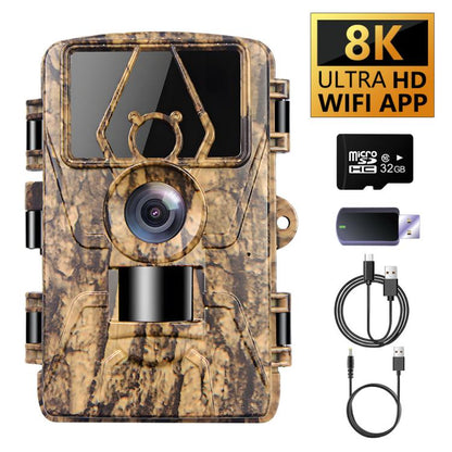 PR801W Ultra HD 8K Video 60MP Photo APP WIFI Outdoor Hunting Camera by bashfashion