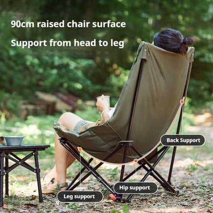 Naturehike Outdoor Folding High Back Moon Lounge Chair Camping Backrest Chair(Black) by Naturehike