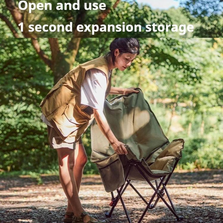 Naturehike Outdoor Folding High Back Moon Lounge Chair Camping Backrest Chair(Green) by Naturehike