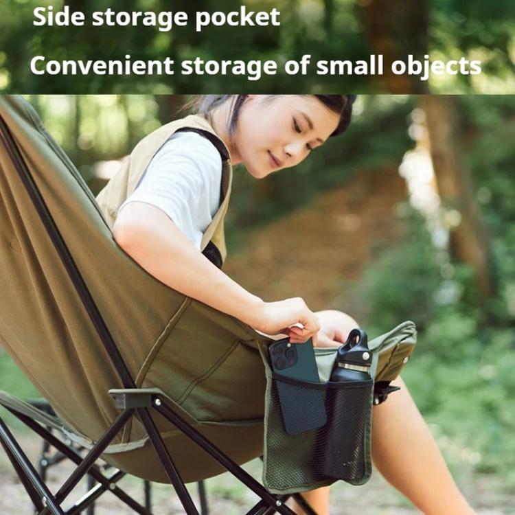 Naturehike Outdoor Folding High Back Moon Lounge Chair Camping Backrest Chair(Black) by Naturehike