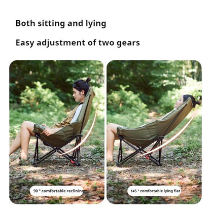 Naturehike Outdoor Folding High Back Moon Lounge Chair Camping Backrest Chair(Green) by Naturehike