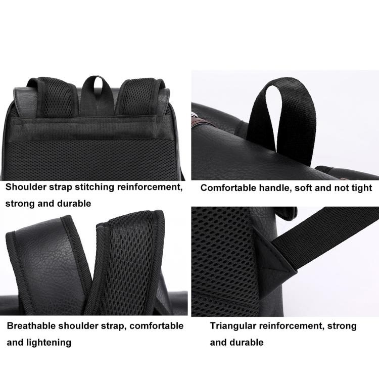 OUMANTU 975 PU Leather Large-capacity Travel Laptop Backpack Casual Schoolbag(Light Brown) by OUMANTU