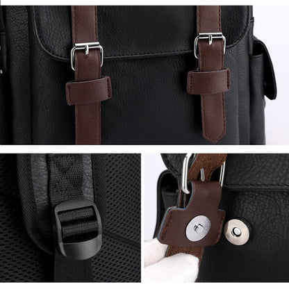 OUMANTU 975 PU Leather Large-capacity Travel Laptop Backpack Casual Schoolbag(Light Brown) by OUMANTU